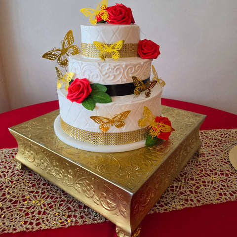 Gold accent three different designs per tier