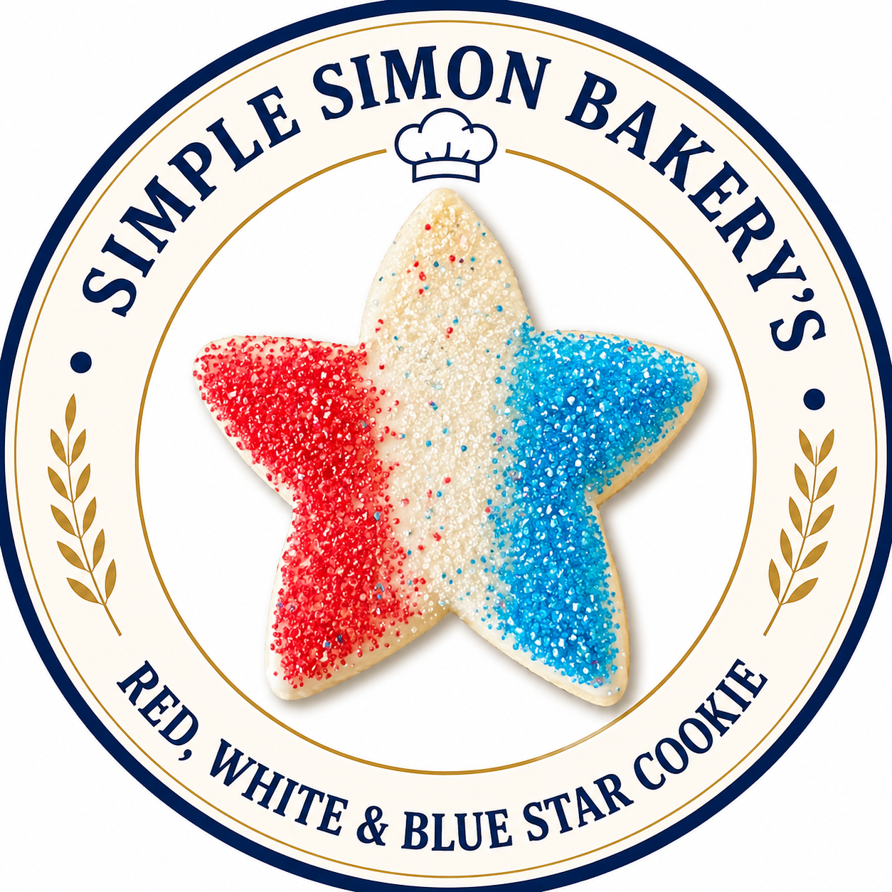 Red, White & Blue Star Sugar Cookie (10-pack) (ship)