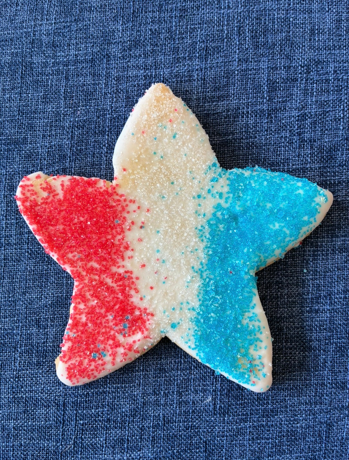 Red, White & Blue Star Sugar Cookie (10-pack) (ship)